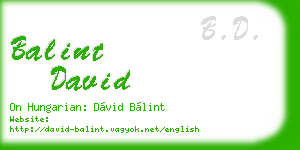 balint david business card